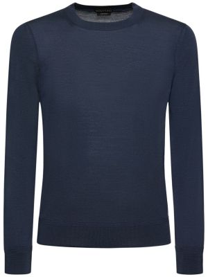 Suéter de lana de punto Tom Ford azul