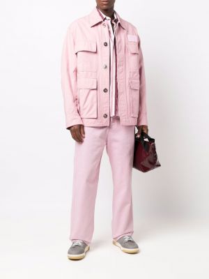 Laia lõikega teksapüksid Ami Paris roosa