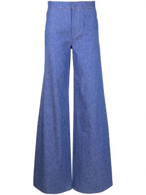 Pantaloni de in din bumbac Câllas Milano - albastru