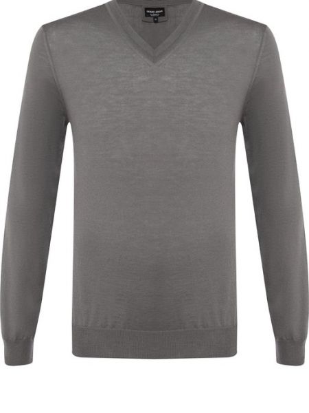 Кашемировый пуловер Giorgio Armani серый