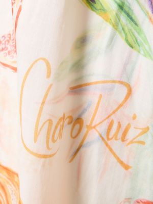 Rochie lunga din bumbac cu model floral Charo Ruiz negru