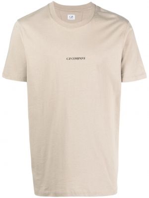 Bavlnené tričko s potlačou C.p. Company hnedá