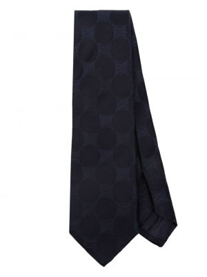 Taškuotas šilkinis kaklaraištis Tagliatore mėlyna