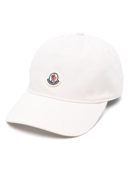 Памучна шапка Moncler бяло