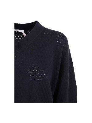 Suéter de cachemir de algodón con estampado de cachemira See By Chloé azul