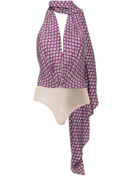 Body cu imagine cu imprimeu geometric Ralph Lauren Collection violet