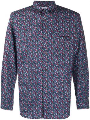 Trykt floral bomull skjorte Comme Des Garcons Shirt blå