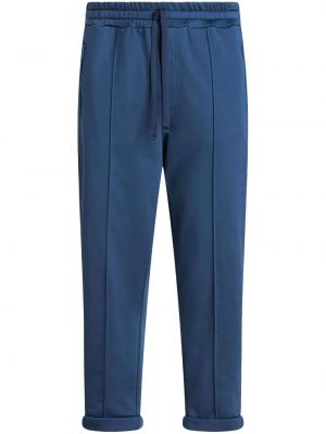 Haftowane spodnie sportowe z dżerseju Etro niebieskie