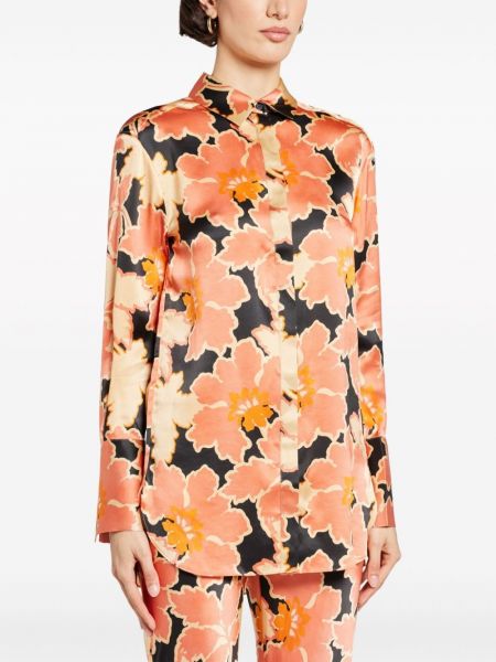 Jedwabna bluzka z nadrukiem Shona Joy pomarańczowa