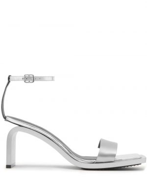 Kožené sandály Courrèges stříbrné