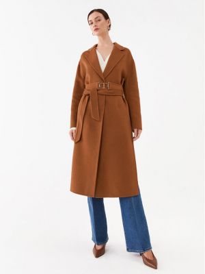Manteau d'hiver en laine Twinset marron