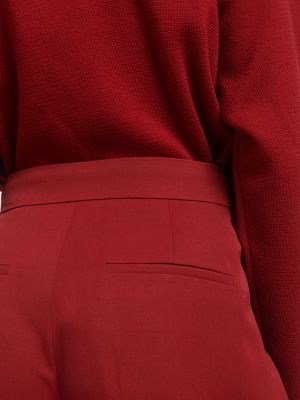 Moherowe spodnie wełniane relaxed fit Max Mara czerwone