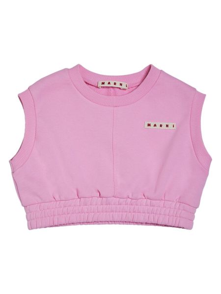 Bomuld ærmeløs sweatshirt for piger Marni Junior pink