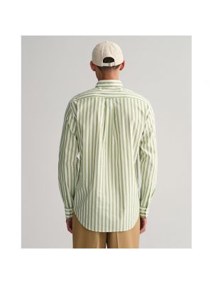 Рубашка в полоску с длинным рукавом Gant зеленая