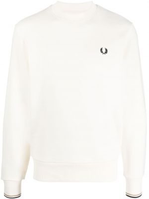 Sweatshirt med broderi Fred Perry vit