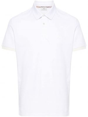Medvilninis siuvinėtas polo marškinėliai Etro balta