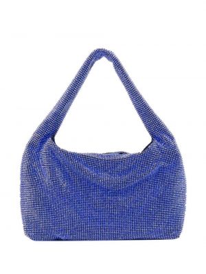Kara sac porté épaule Sassy à ornements en cristal - Bleu