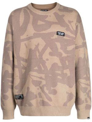 Džemper s printom s okruglim izrezom Izzue smeđa