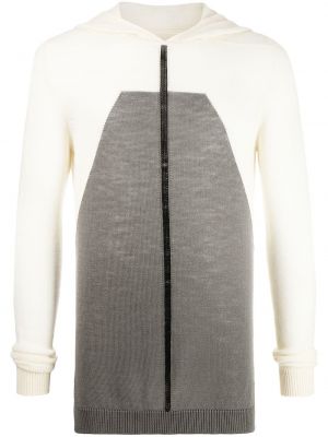 Stickad hoodie Rick Owens vit