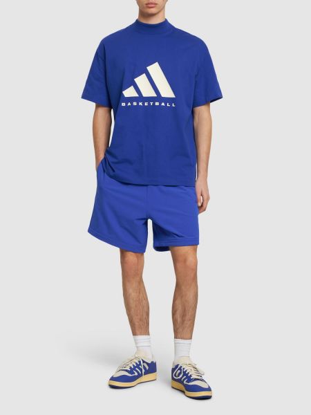 T-shirt à imprimé en jersey Adidas Originals bleu