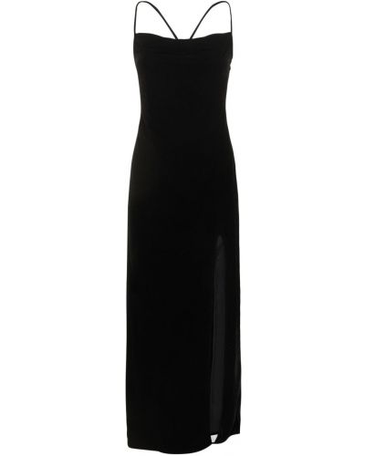 Čipkované šnurovacie dlouhé šaty Staud čierna