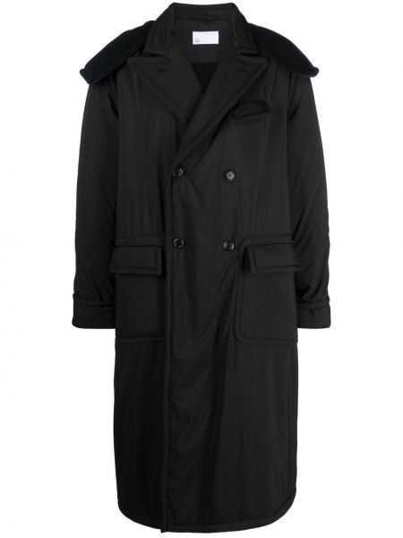 Παλτό με κουκούλα 4sdesigns μαύρο