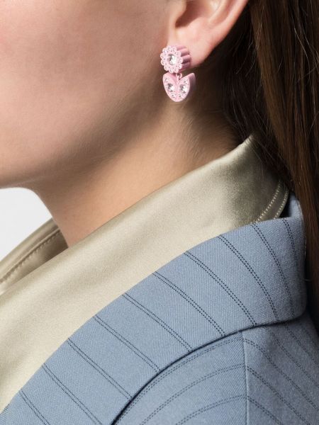 Boucles d'oreilles à boucle Bottega Veneta rose