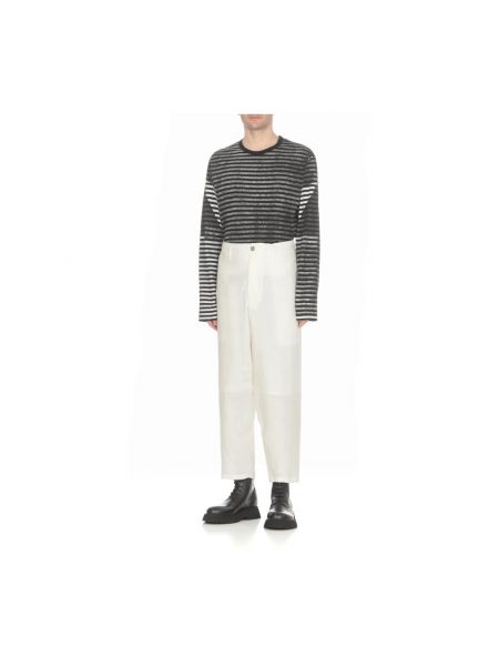 Pantalones de lino de algodón Yohji Yamamoto beige