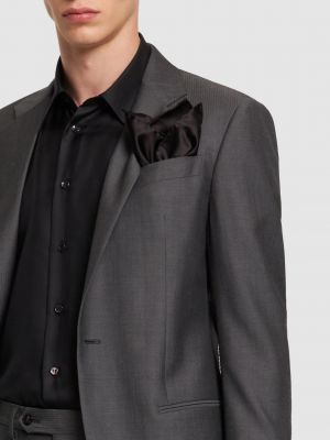 Копринен шал с джобове Giorgio Armani черно