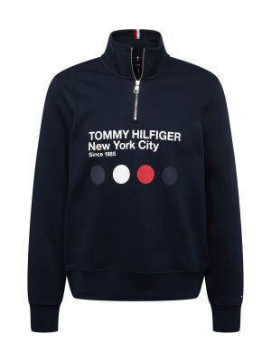 TOMMY HILFIGER Bluză de molton  albastru marin / roșu rodie / negru / alb
