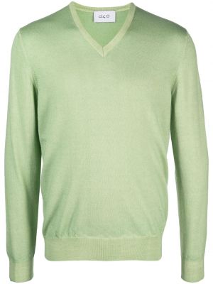 Вълнен пуловер с кръгло деколте D4.0 зелено