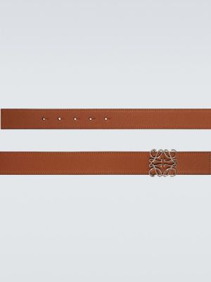 Cinturón de cuero reversible Loewe plateado