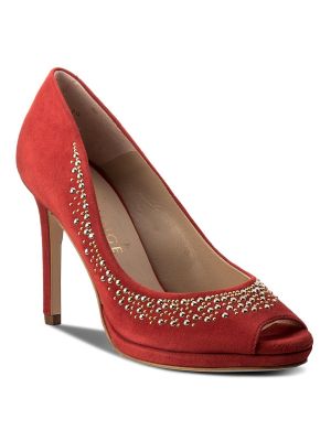 Полуотворени обувки с ток Eva Minge червено