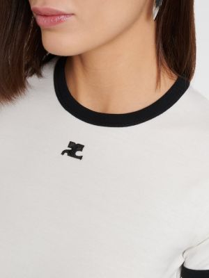 T-shirt di cotone in jersey Courrèges bianco