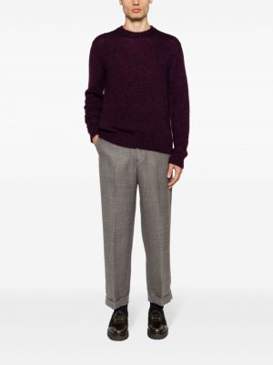 Mohérový hedvábný svetr Massimo Alba fialový
