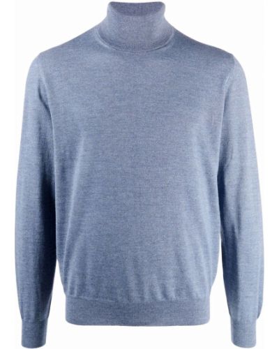 Sweter wełniany Canali niebieski