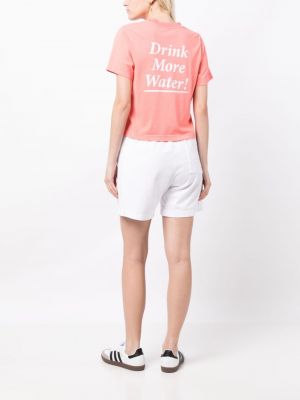 Bavlněné tričko s potiskem Sporty & Rich růžové