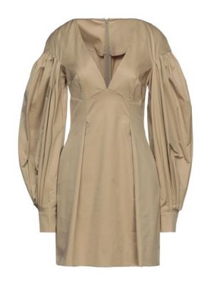 Mini-abito con perline di cotone in lyocell Mother Of Pearl beige