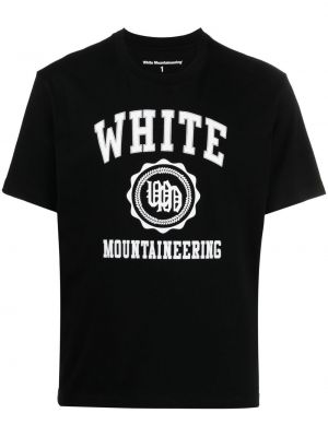 Trykt bomull t-skjorte White Mountaineering