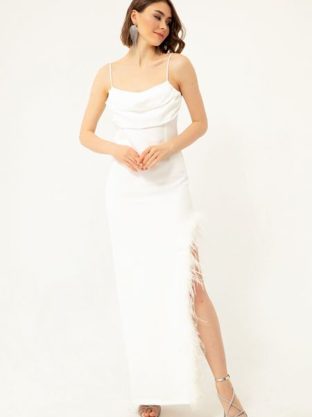 Абитуриентска рокля с презрамки Lafaba бяло