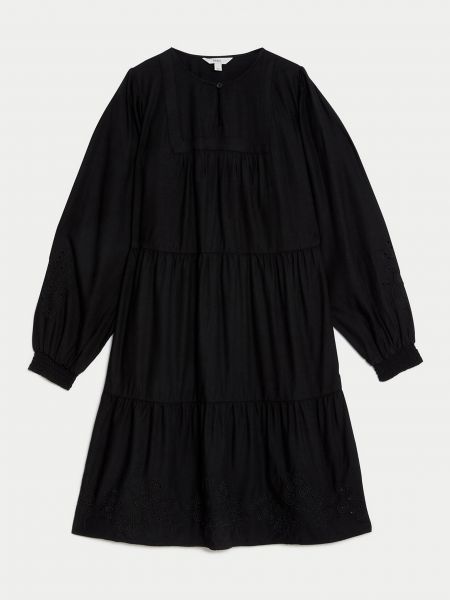 Mini šaty s výšivkou Marks & Spencer černé