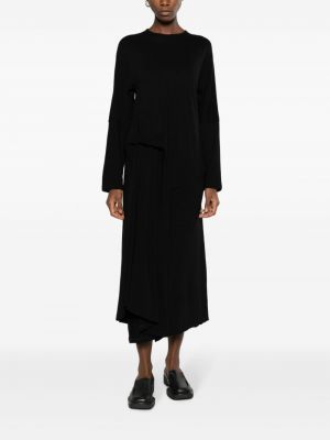 Sukienka midi bawełniana Yohji Yamamoto czarna
