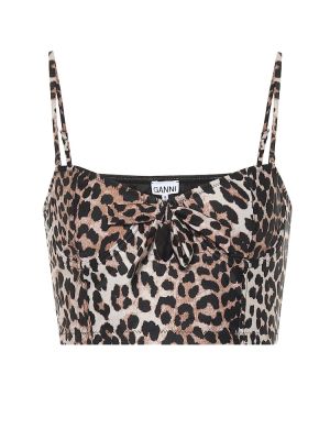 Bikini s printom s leopard uzorkom Ganni smeđa