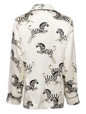 Zīda pidžama ar apdruku ar zebras rakstu Olivia Von Halle