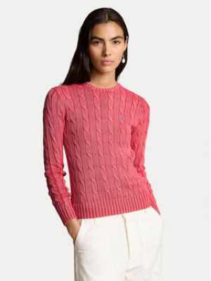 Slim fit svetr Polo Ralph Lauren růžový