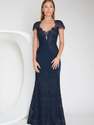 Nylonowe sukienka długa dopasowane Deni Cler Milano - niebieski