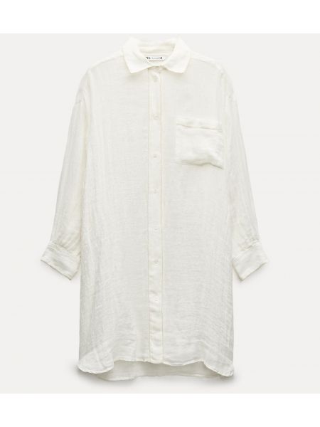 Льняная рубашка Zara белая