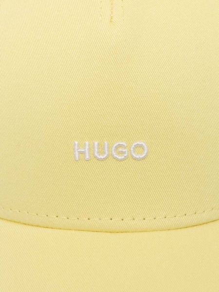 Czapka z daszkiem z nadrukiem Hugo żółta