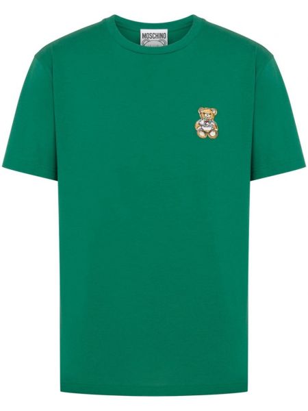Памучна тениска Moschino зелено