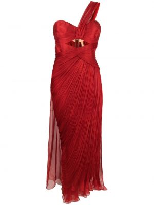 Hedvábné šněrovací koktejlové šaty z nylonu Maria Lucia Hohan - červená